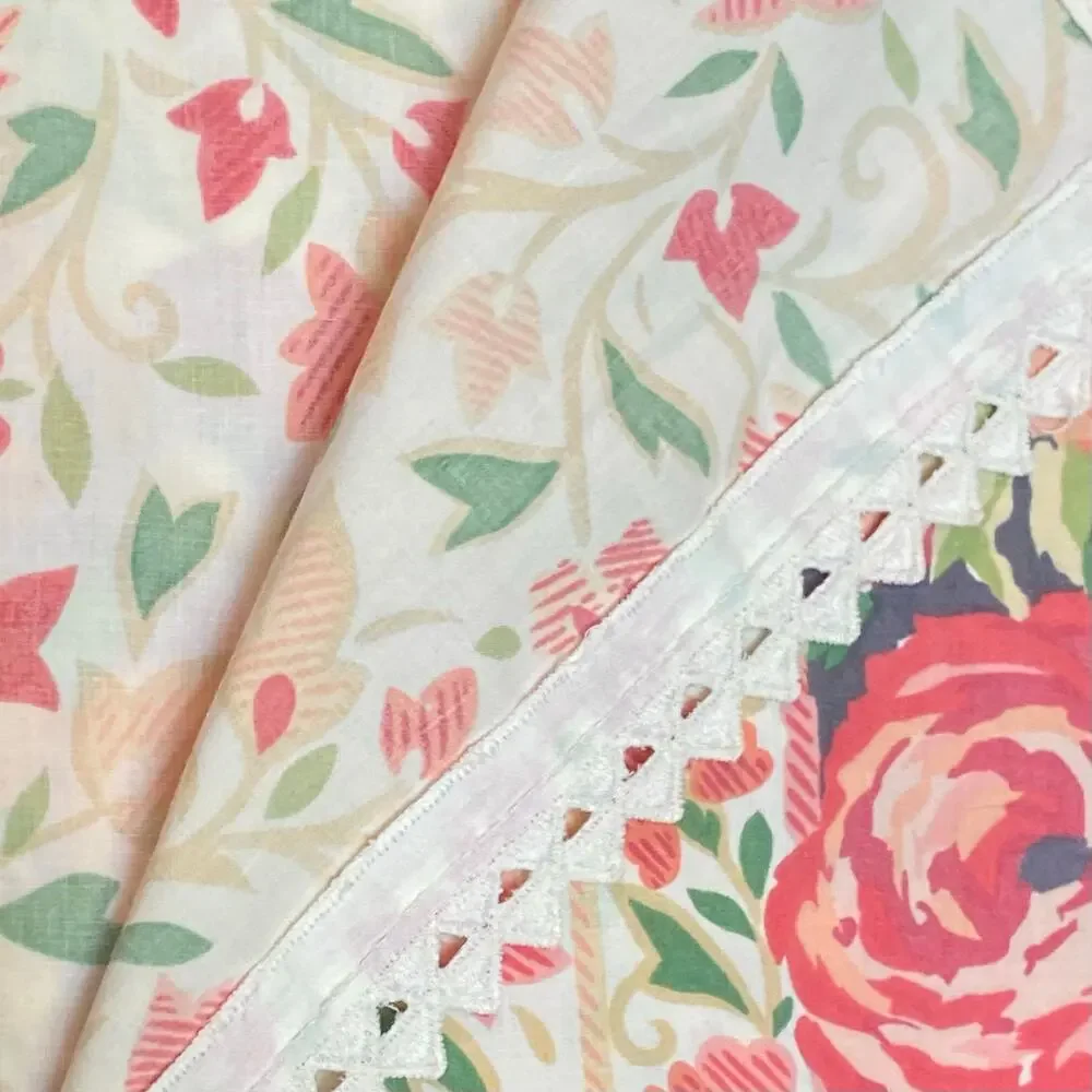 Vintage Floral Twin Sheet Set‎ 70s 80s Shabby Chic Cottage Romantic Traditional